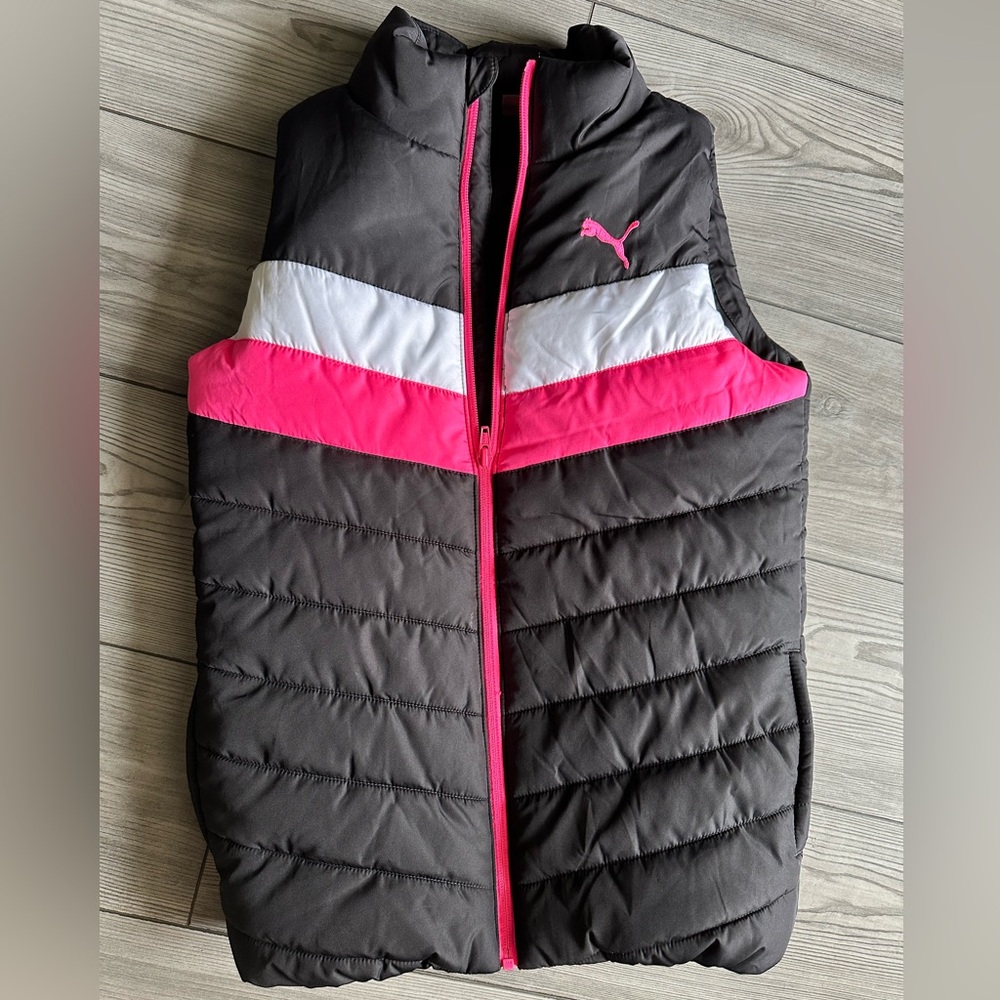 Puma Womens Vest - Black, Pink, and White